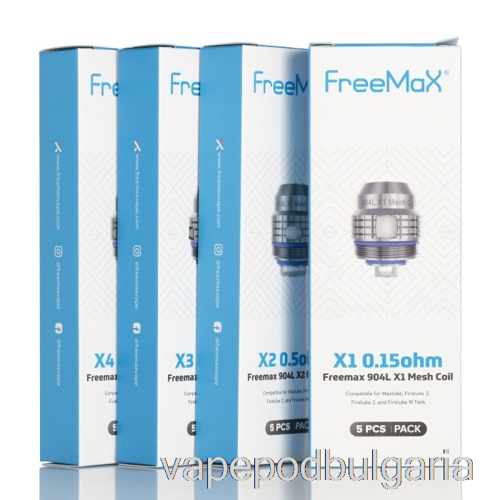 Vape 10000 Дръпки Freemax Maxluke 904l X резервни бобини 0.2ohm 904l X2 двойни мрежести бобини